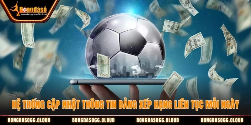 cập nhật thông tin bảng xếp hạng liên tục